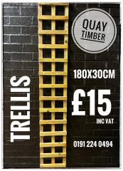 Treated Trellis Panel 1800 x 300mm Green