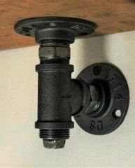Industrial pipe bracket grey